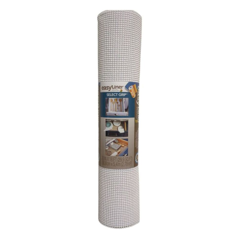 Duck Select Grip EasyLiner Non-Adhesive Shelf Liner, White, 20in x 18ft